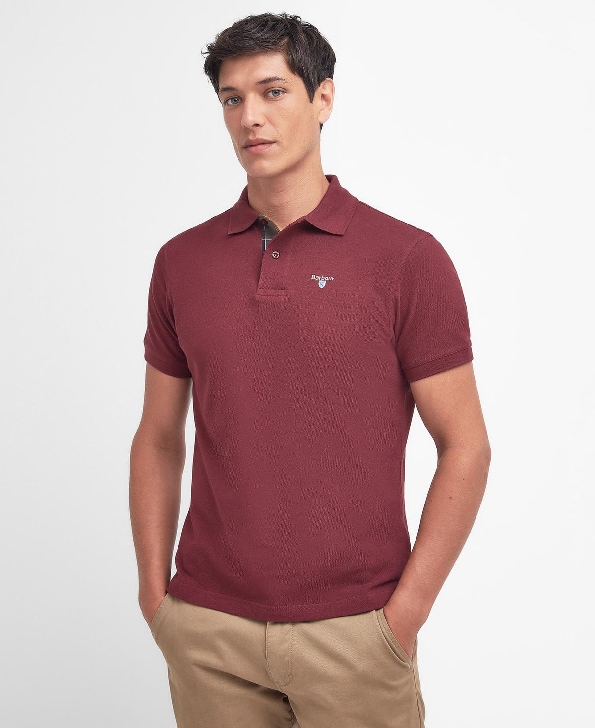 Barbour Tartan Pique Polo Shirt - Ruby