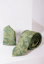 MARC DARCY Paisley Tie & Pocket Square Set - Green