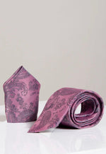 MARC DARCY Paisley Tie & Pocket Square Set - Pink