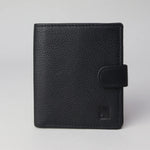 Sophos RFID Leather Wallet with Button Clasp - Black