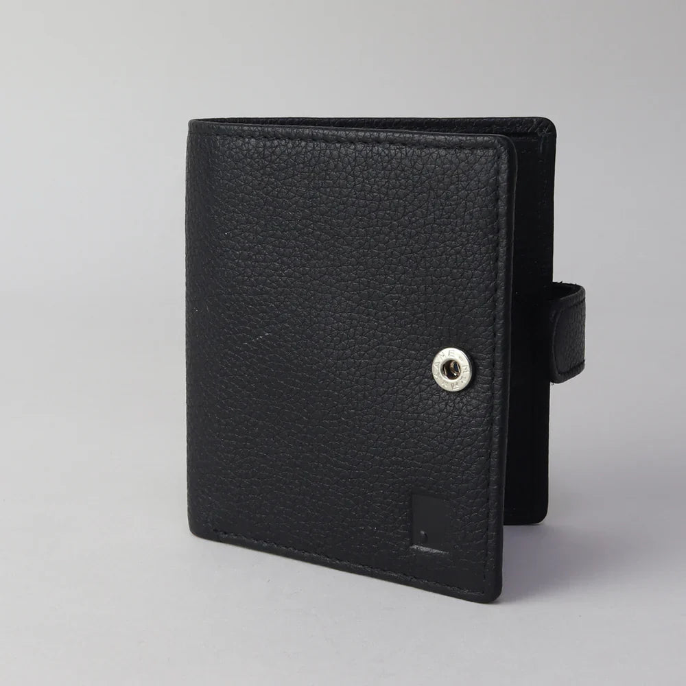 Sophos RFID Leather Wallet with Button Clasp - Black