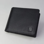 Sophos RFID Pebble Grain Leather Wallet with Contrast Leather Spine - Black