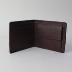 Sophos RFID Pebble Grain Stripe Leather Wallet - Brown