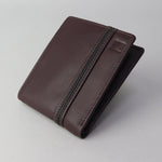 Sophos RFID Pebble Grain Stripe Leather Wallet - Brown